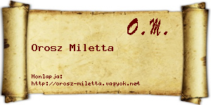 Orosz Miletta névjegykártya